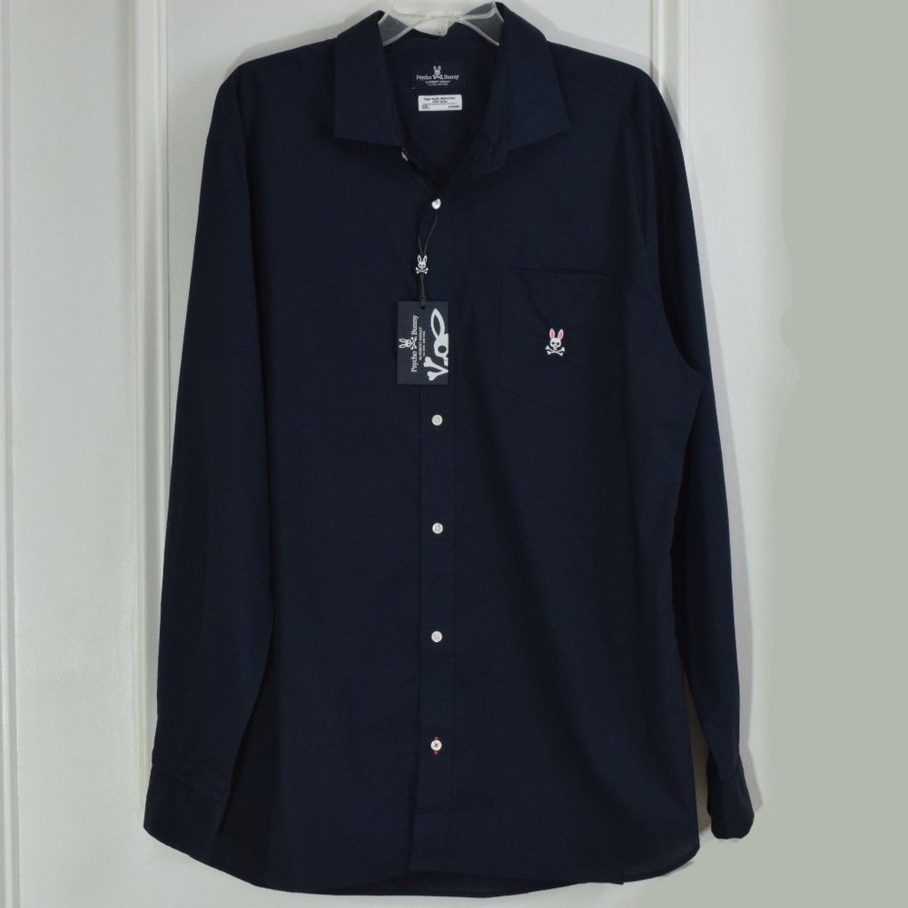 Psycho Bunny Long Sleeve Button Up Shirt Men 2 XL